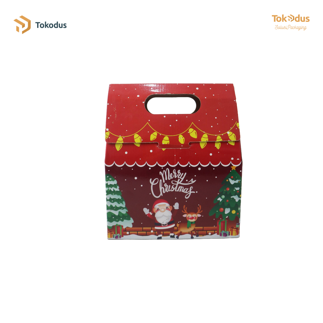 SN001 Dus Box Kue Natal Christmas Ukuran 18,5 x 9,5 x 10 Cm