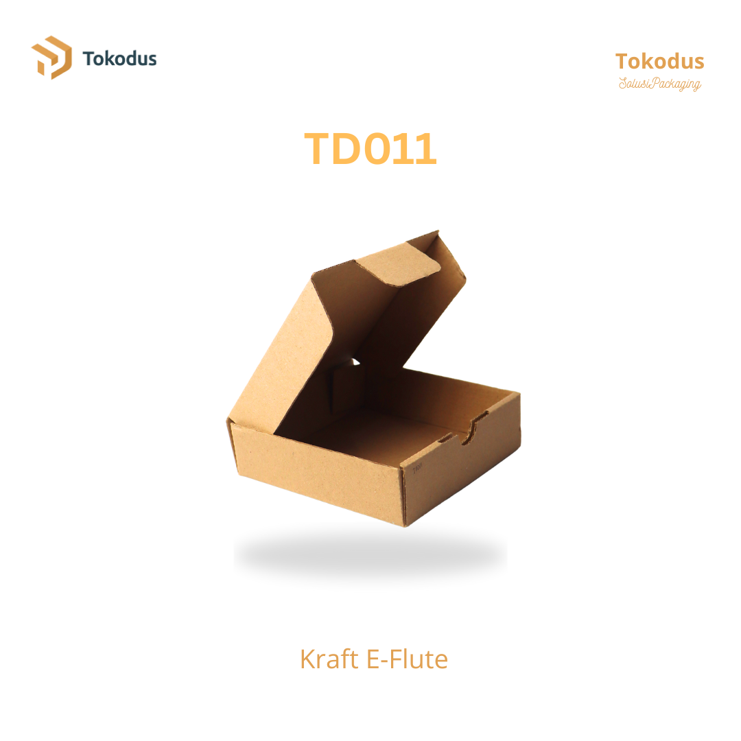TD011 Kardus Box Die Cut 12x12x3,5 cm (Bisa Custom)