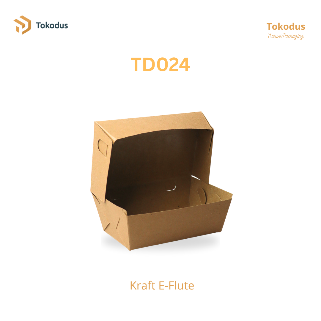 TD024 Paper Lunch Box Kraft Laminasi/Kotak Nasi/Box Makanan Take Away Tebal 290 Gsm