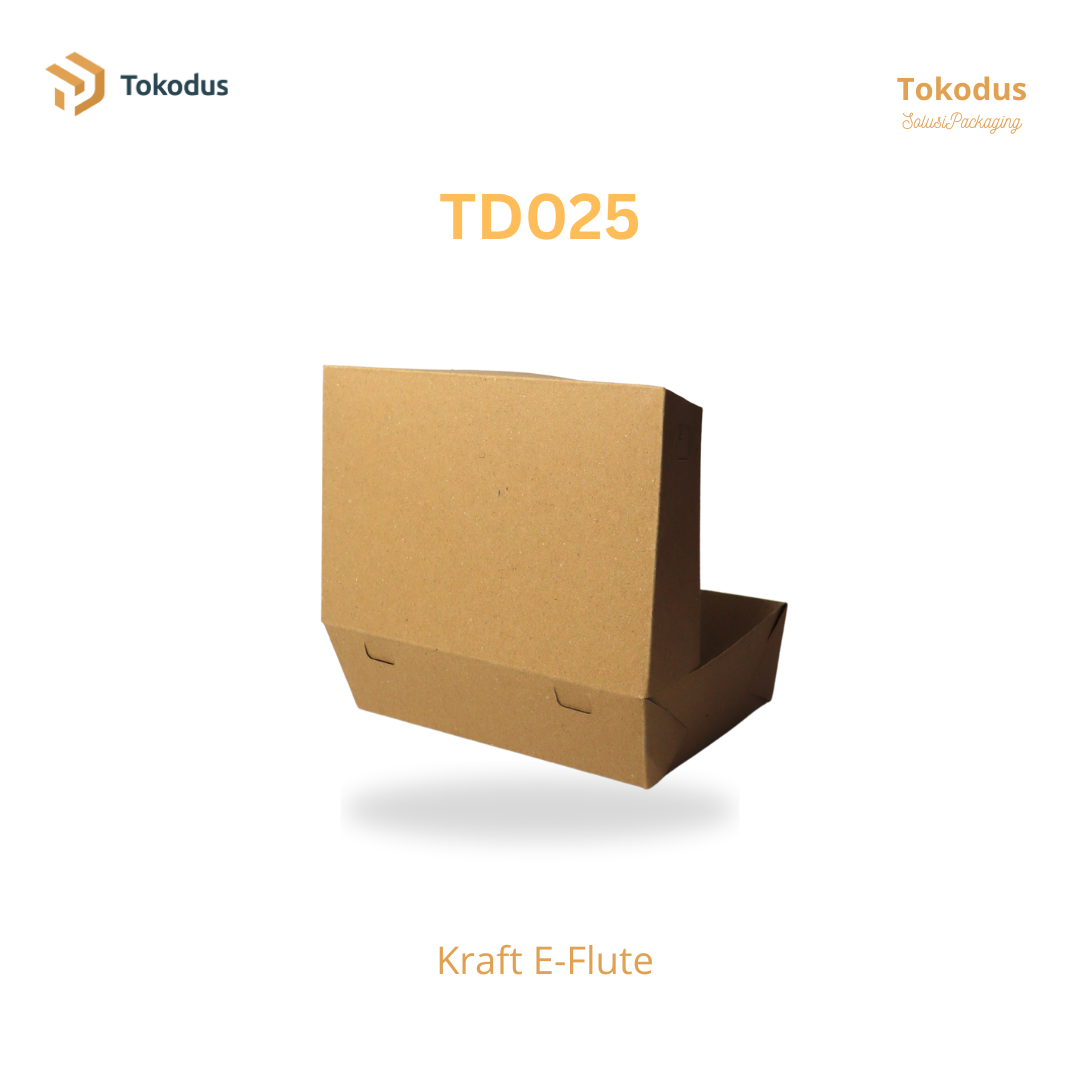 TD025 Paper Lunch Box Kraft Laminasi/Kotak Nasi/Box Makanan Take Away Tebal 290 Gsm