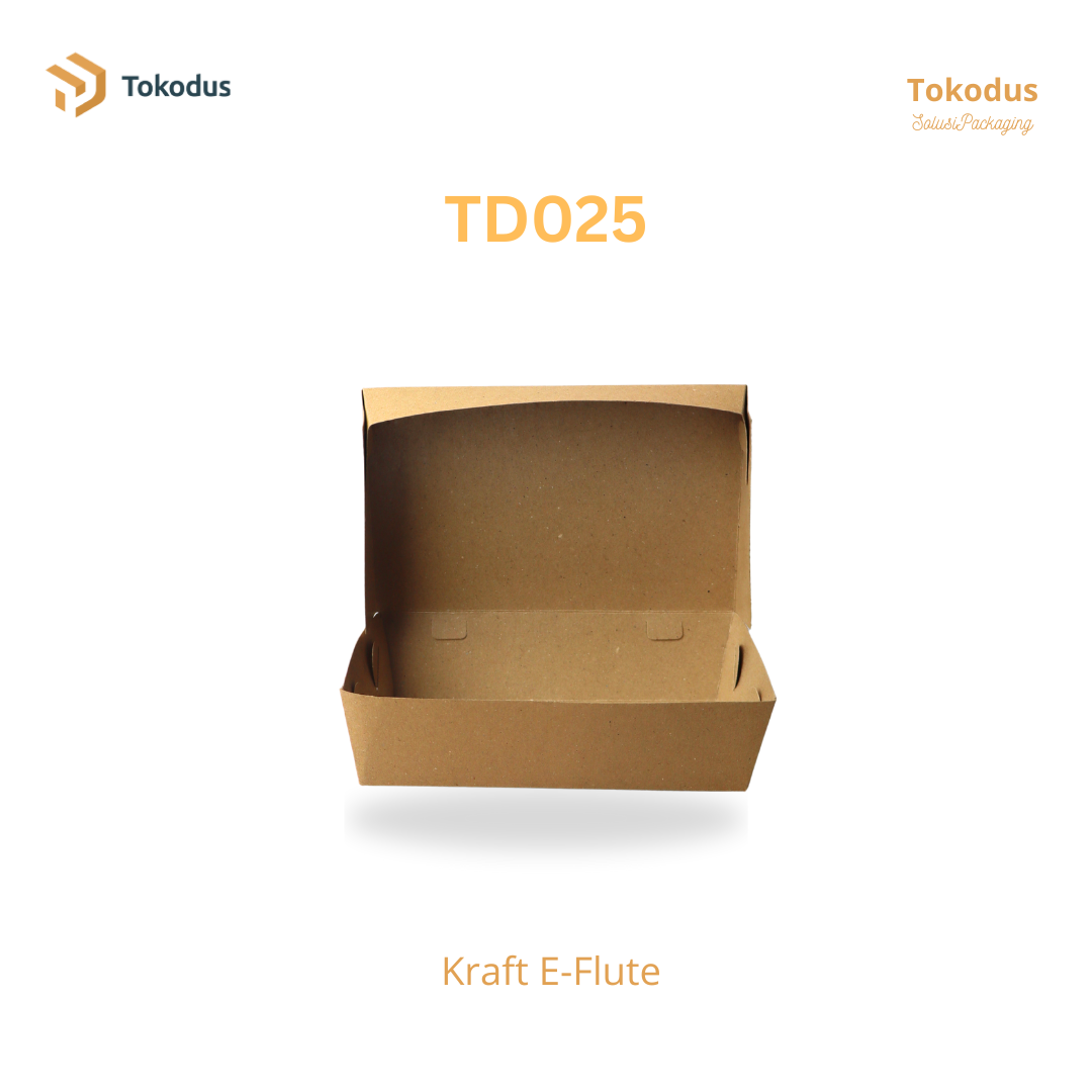 TD025 Paper Lunch Box Kraft Laminasi/Kotak Nasi/Box Makanan Take Away Tebal 290 Gsm