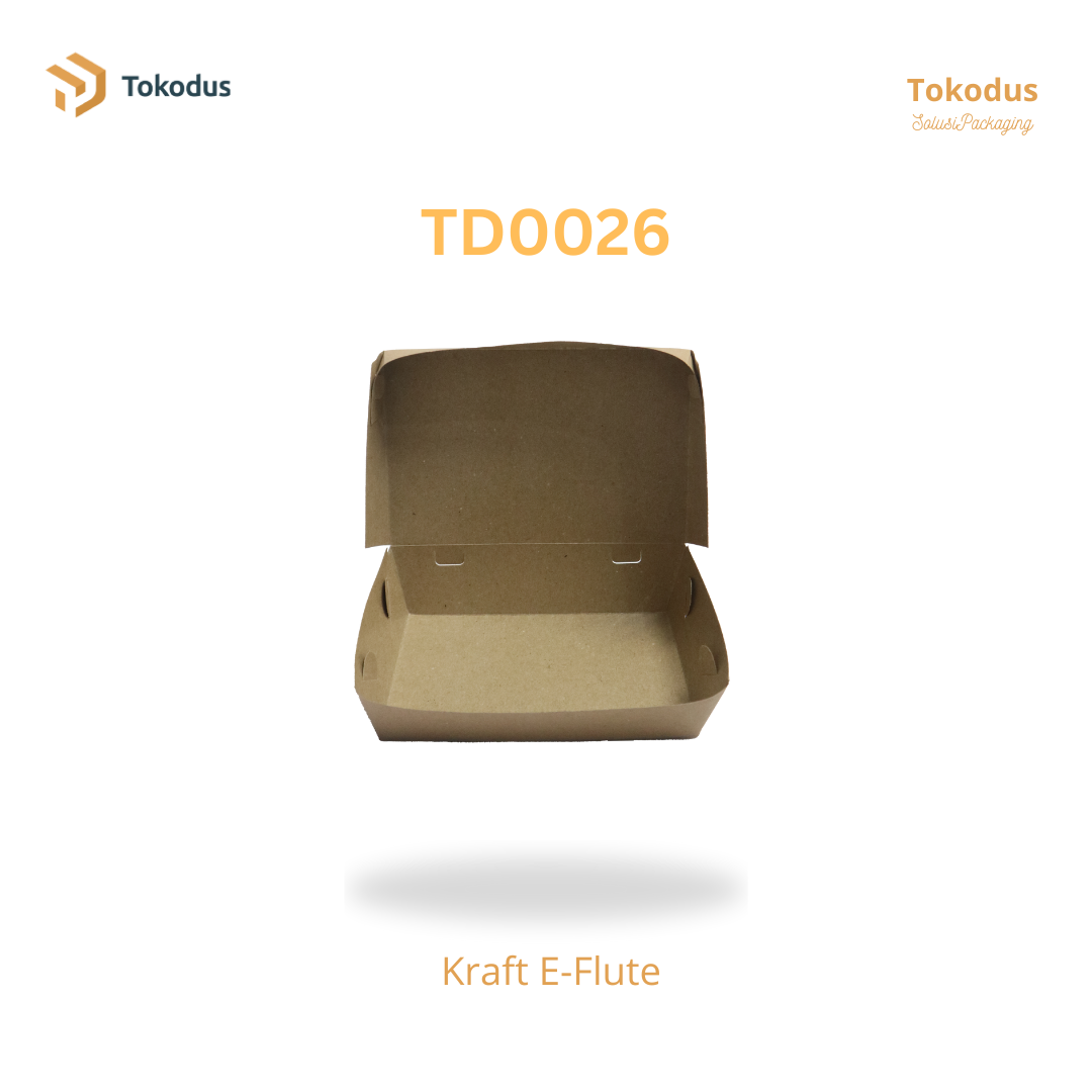 TD026 Paper Lunch Box Kraft Laminasi/Kotak Nasi/Box Makanan Take Away Tebal 290 Gsm