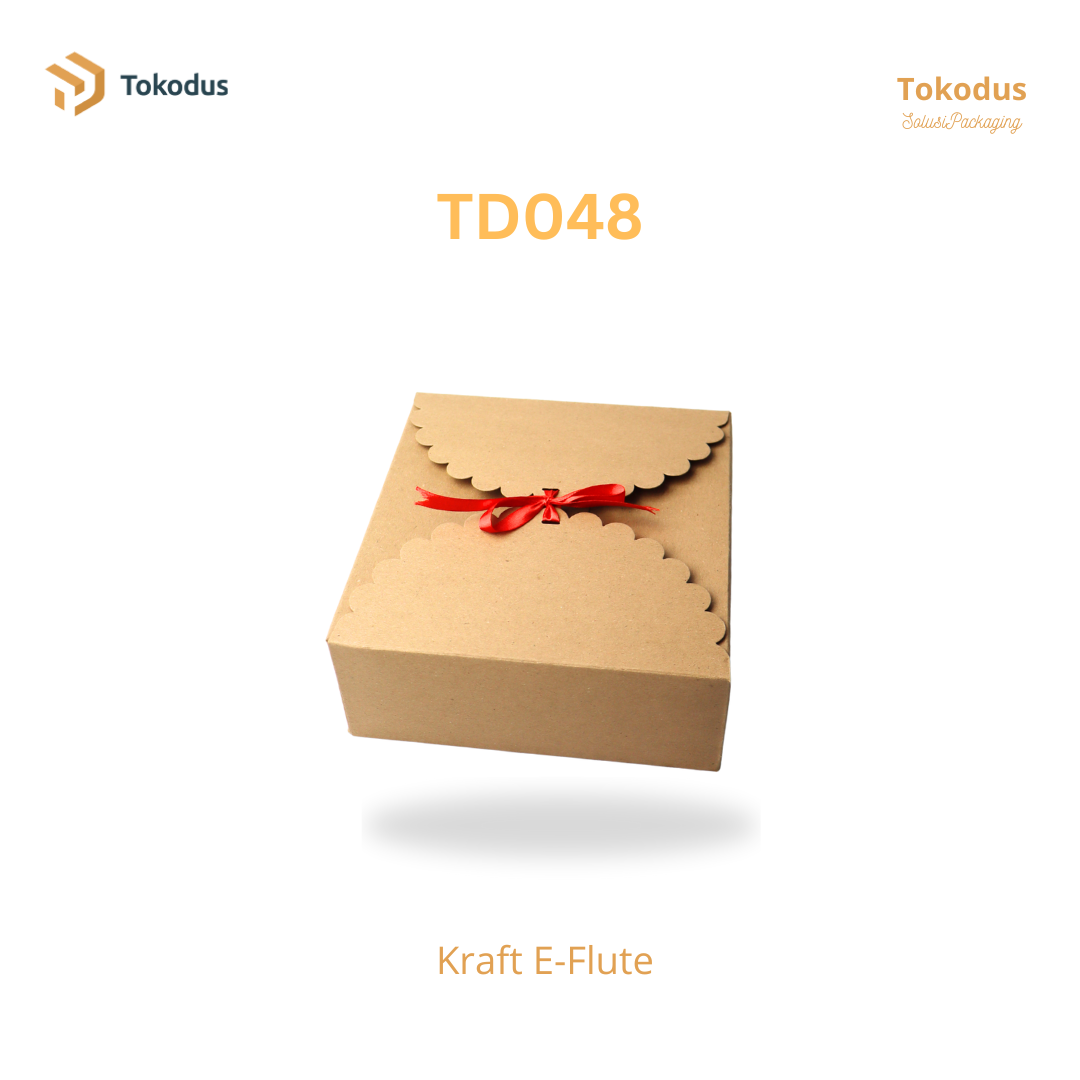 TD048 Kardus Hampers Pita 20x20x8 cm (Bisa Custom)