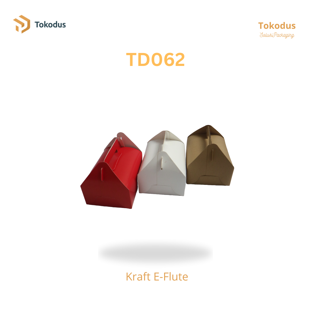 TD062 Kardus Box Gable 20x15x8 cm Warna Coklat (Bisa Custom)