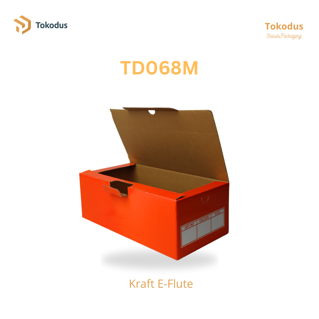 TD068M Kardus Box Sepatu 28,5x14,5x10 cm Warna Orange (Bisa Custom)