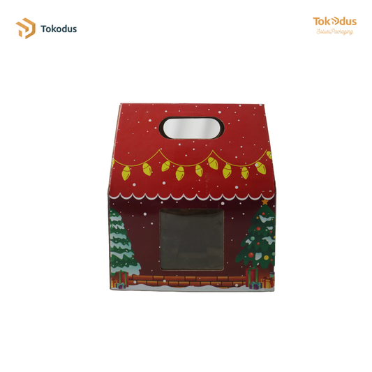 SN001 Dus Box Kue Natal Christmas Ukuran 18,5 x 9,5 x 10 Cm