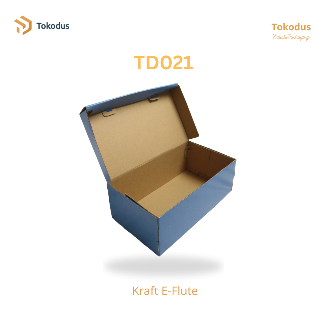 TD021 Kardus Box Sepatu 29x16x10.5 cm Warna Biru (Bisa Custom)