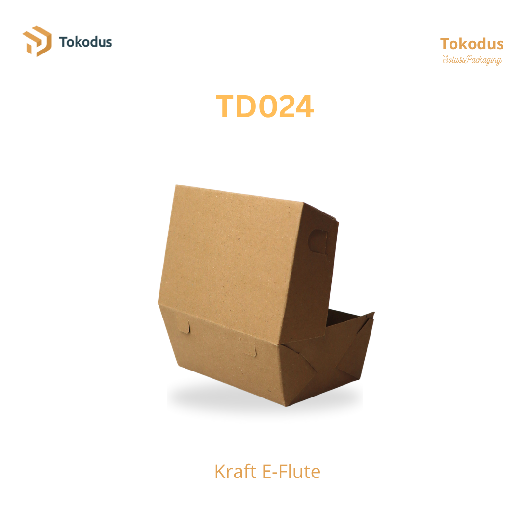 TD024 Paper Lunch Box Kraft Laminasi/Kotak Nasi/Box Makanan Take Away Tebal 290 Gsm