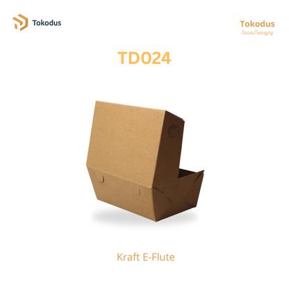 TD024 Paper Lunch Box Kraft Laminasi/Kotak Nasi/Box Makanan Take Away Tebal 290 Gsm