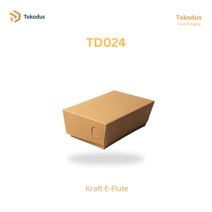 TD024 Paper Lunch Box Kraft Laminasi/Kotak Nasi/Box Makanan Take Away Tebal 290 Gsm
