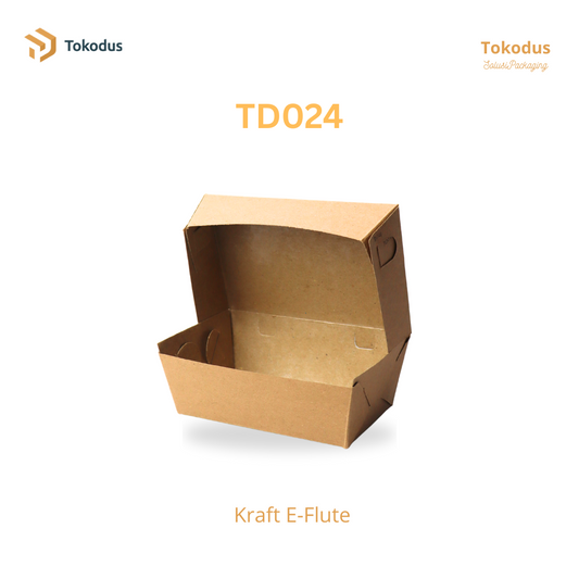 TD024 Paper Lunch Box Kraft Laminasi/Kotak Nasi/Box Makanan Take Away Tebal 290 Gsm