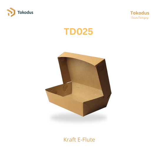 TD025 Paper Lunch Box Kraft Laminasi/Kotak Nasi/Box Makanan Take Away Tebal 290 Gsm