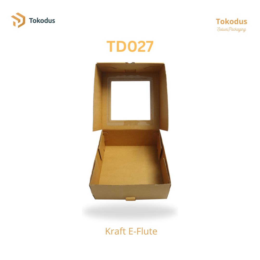 TD027 Kardus Kue Mika 22x22x9 cm (Bisa Custom)