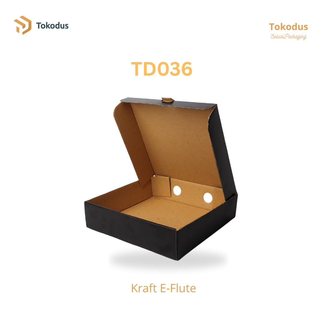 TD036 Kardus Box Pizza 20x20x5 cm Warna Hitam (Bisa Custom)