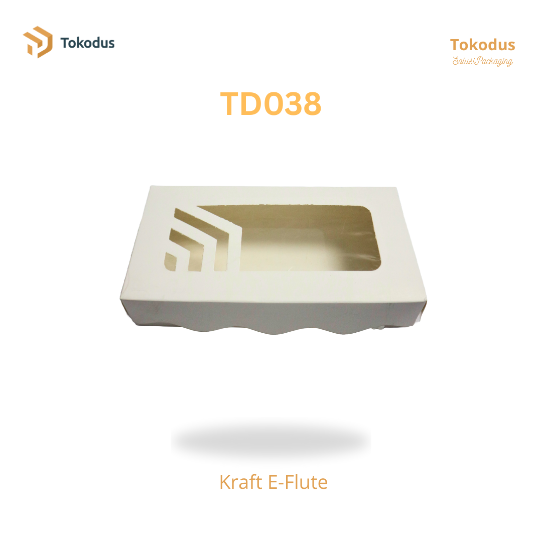 TD038 Kardus Brownies24x12x5 cm ivory 310 Laminasi (Bisa Custom)