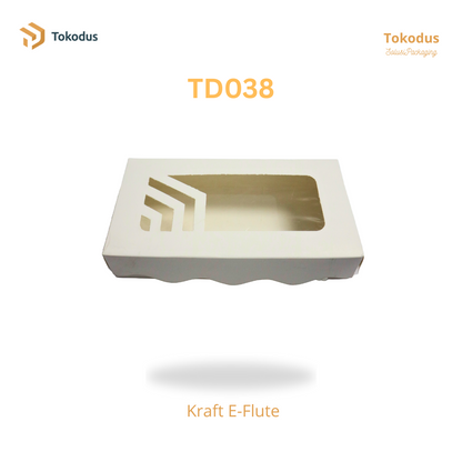 TD038 Kardus Brownies24x12x5 cm ivory 310 Laminasi (Bisa Custom)