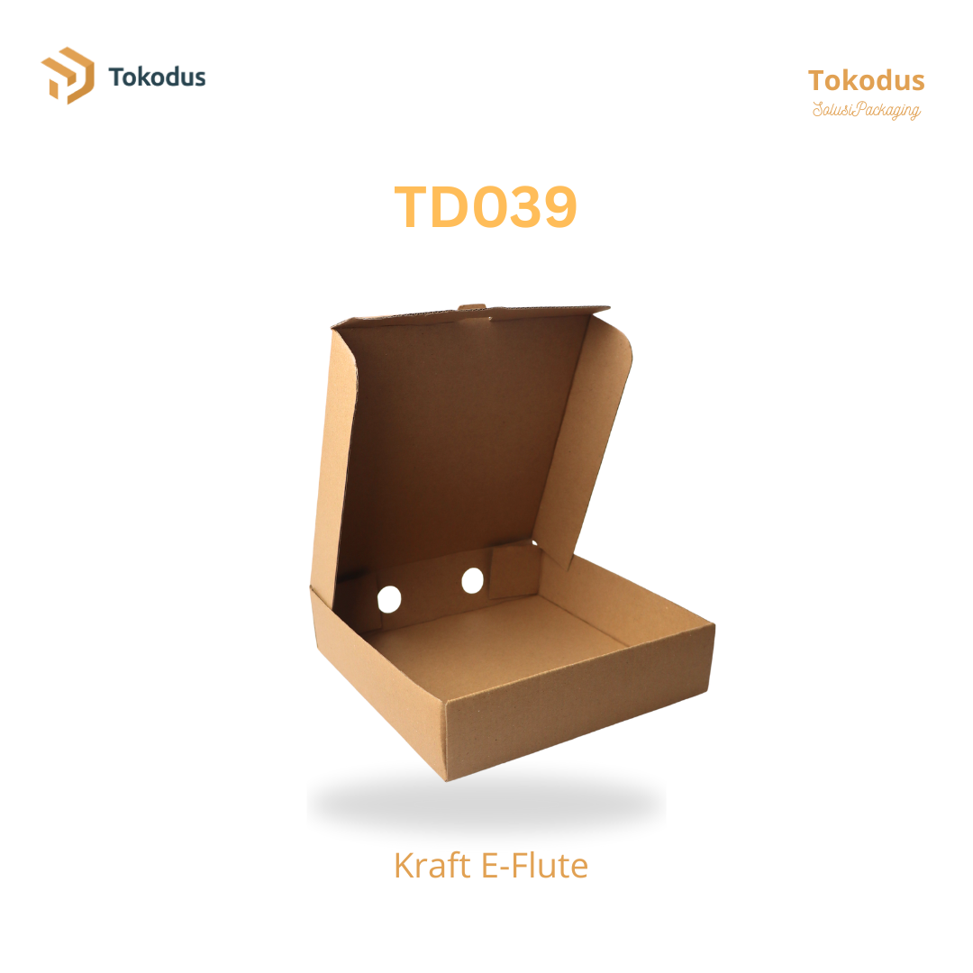 TD039 Kardus Box Pizza 20x20x5 cm (Bisa Custom)