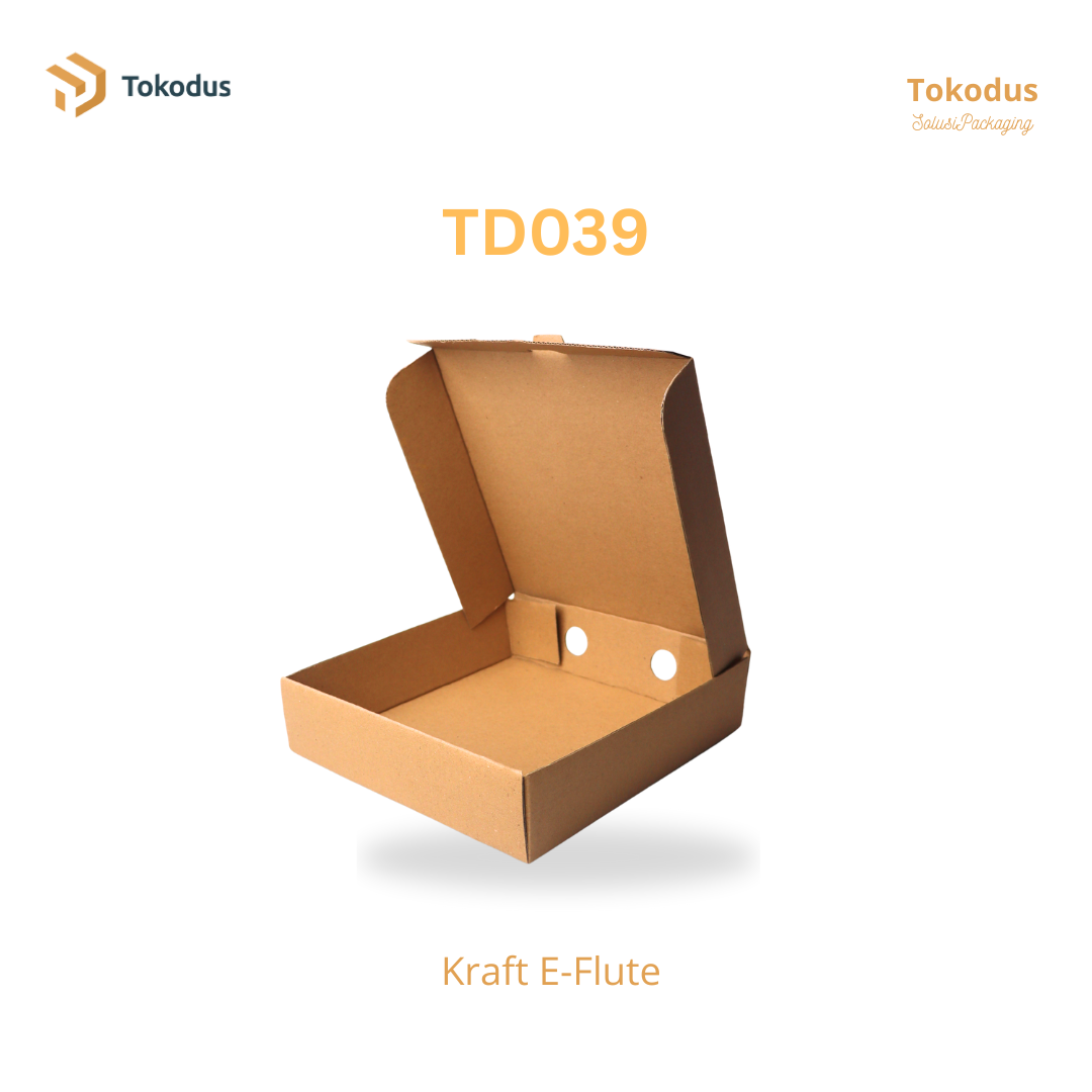 TD039 Kardus Box Pizza 20x20x5 cm (Bisa Custom)
