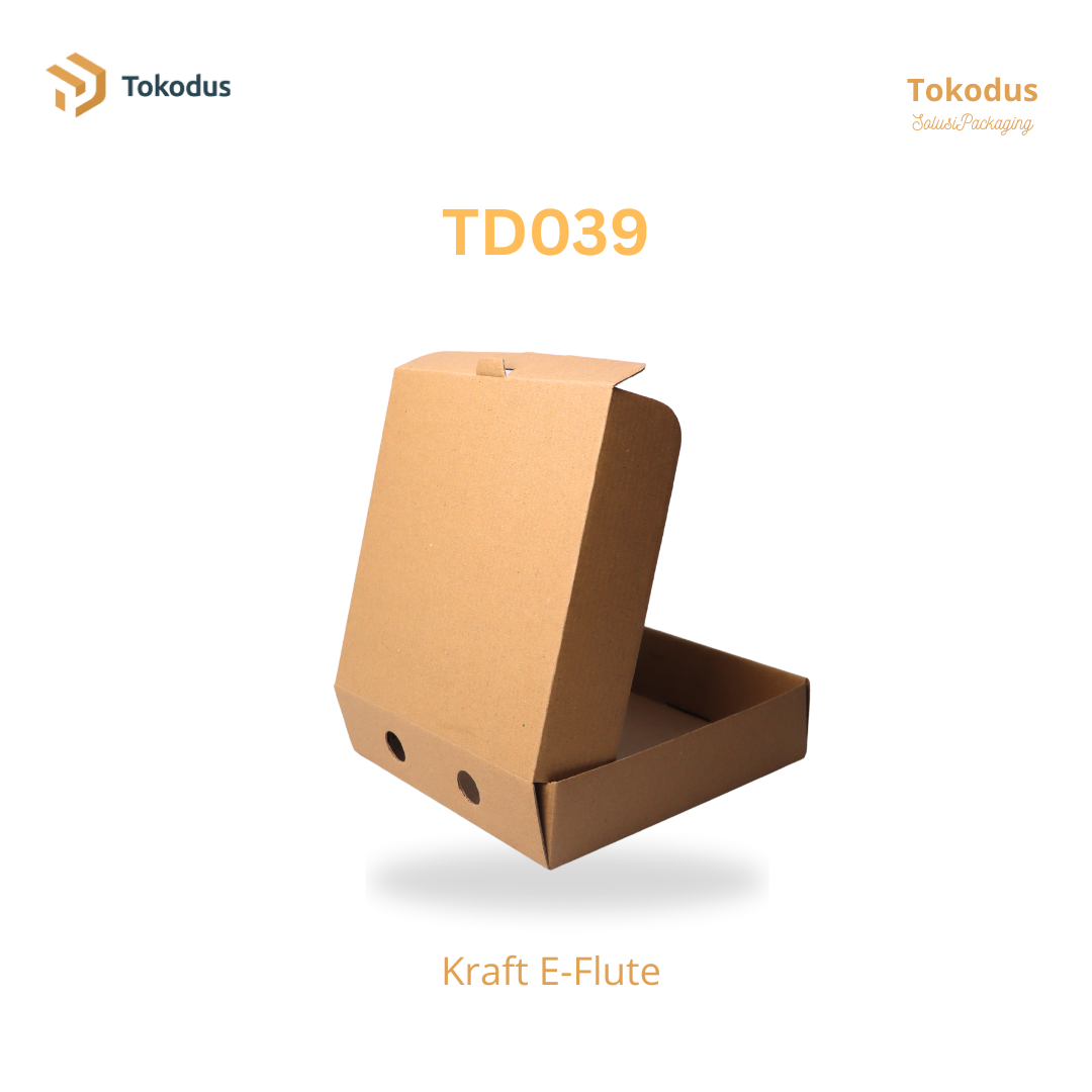 TD039 Kardus Box Pizza 20x20x5 cm (Bisa Custom)