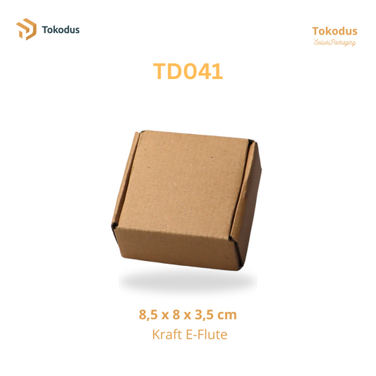 TD041 Kardus Box Die Cut 8,5x8,5x3,5 cm (Bisa Custom)
