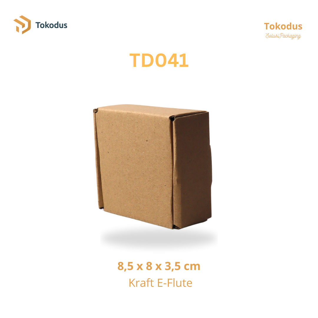 TD041 Kardus Box Die Cut 8,5x8,5x3,5 cm (Bisa Custom)