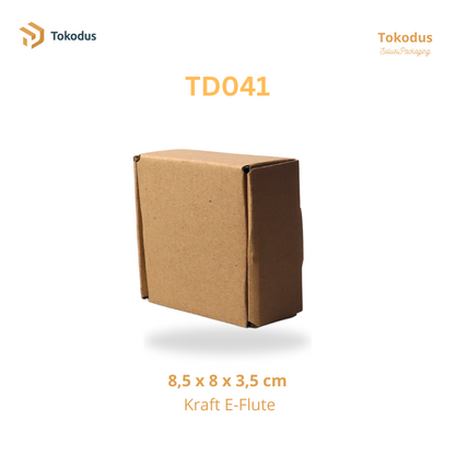 TD041 Kardus Box Die Cut 8,5x8,5x3,5 cm (Bisa Custom)