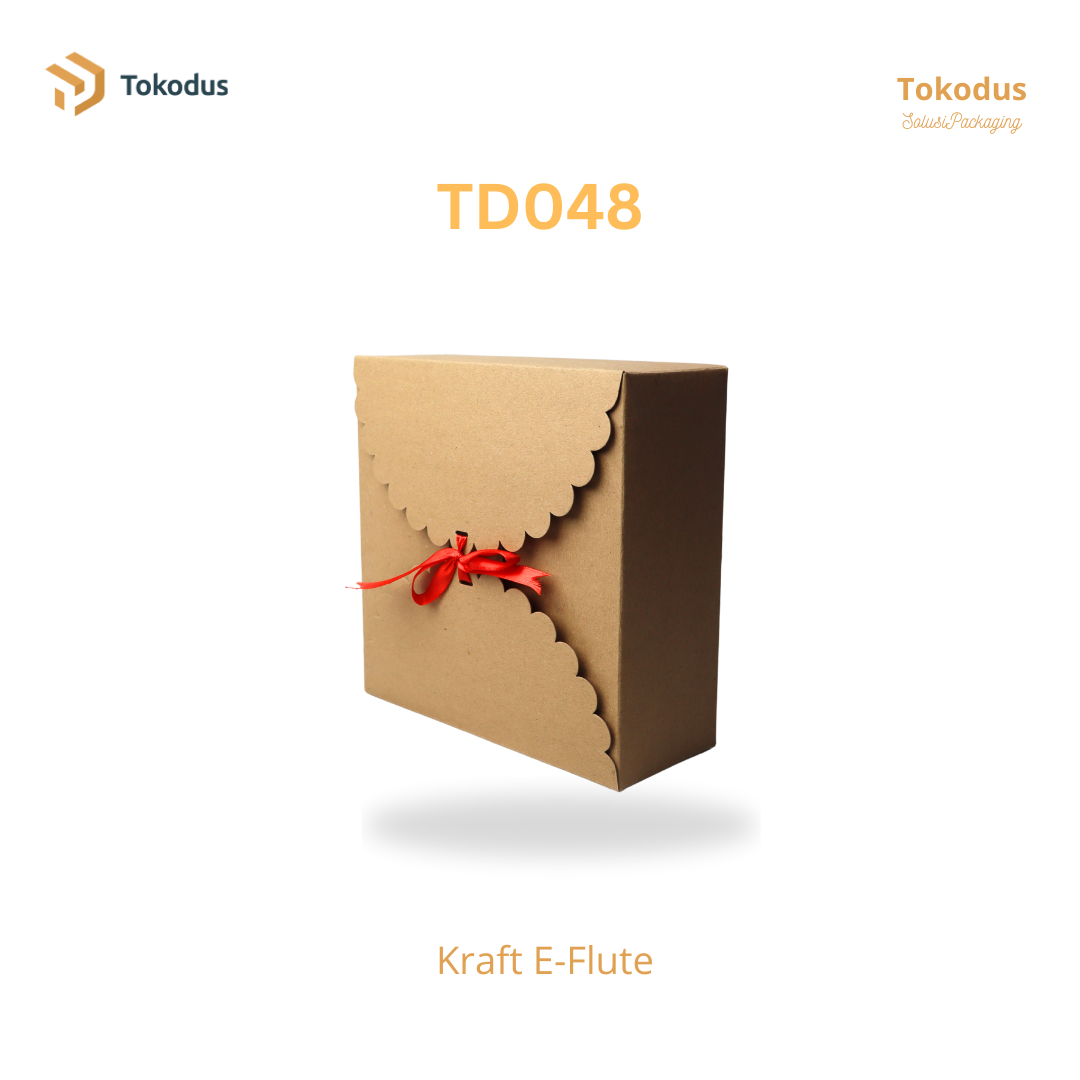 TD048 Kardus Hampers Pita 20x20x8 cm (Bisa Custom)