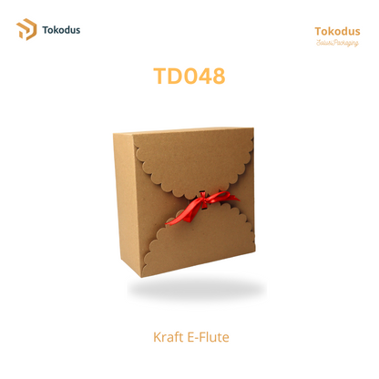 TD048 Kardus Hampers Pita 20x20x8 cm (Bisa Custom)