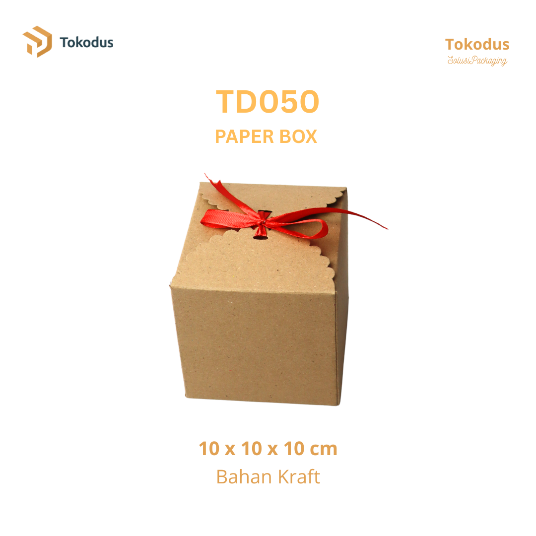 TD050 Kardus Hampers Pita 10x10x10 cm (Bisa Custom)