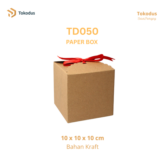 TD050 Kardus Hampers Pita 10x10x10 cm (Bisa Custom)