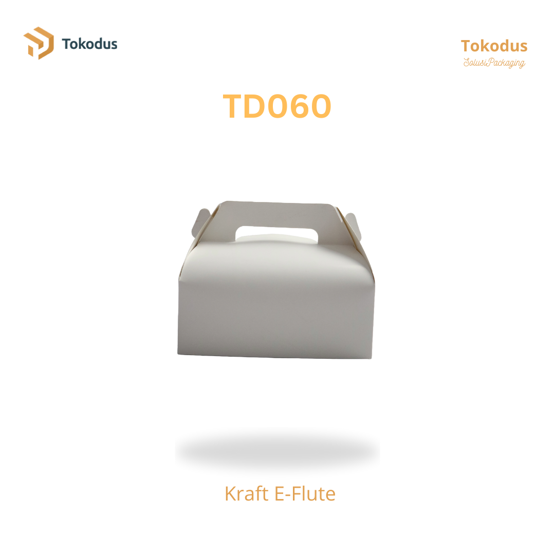 TD060 Kardus Box Gable 20x15x8 cm Warna Putih (Bisa Custom)