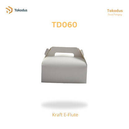 TD060 Kardus Box Gable 20x15x8 cm Warna Putih (Bisa Custom)