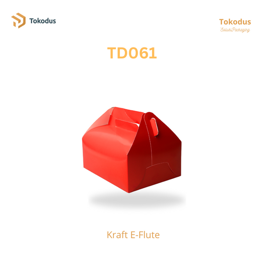TD061 Kardus Box Gable 20x15x8 cm Warna Merah (Bisa Custom)
