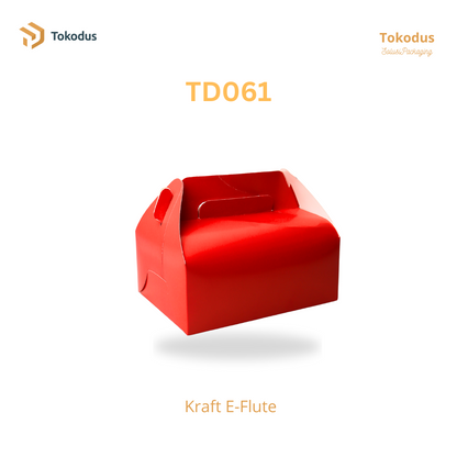 TD061 Kardus Box Gable 20x15x8 cm Warna Merah (Bisa Custom)