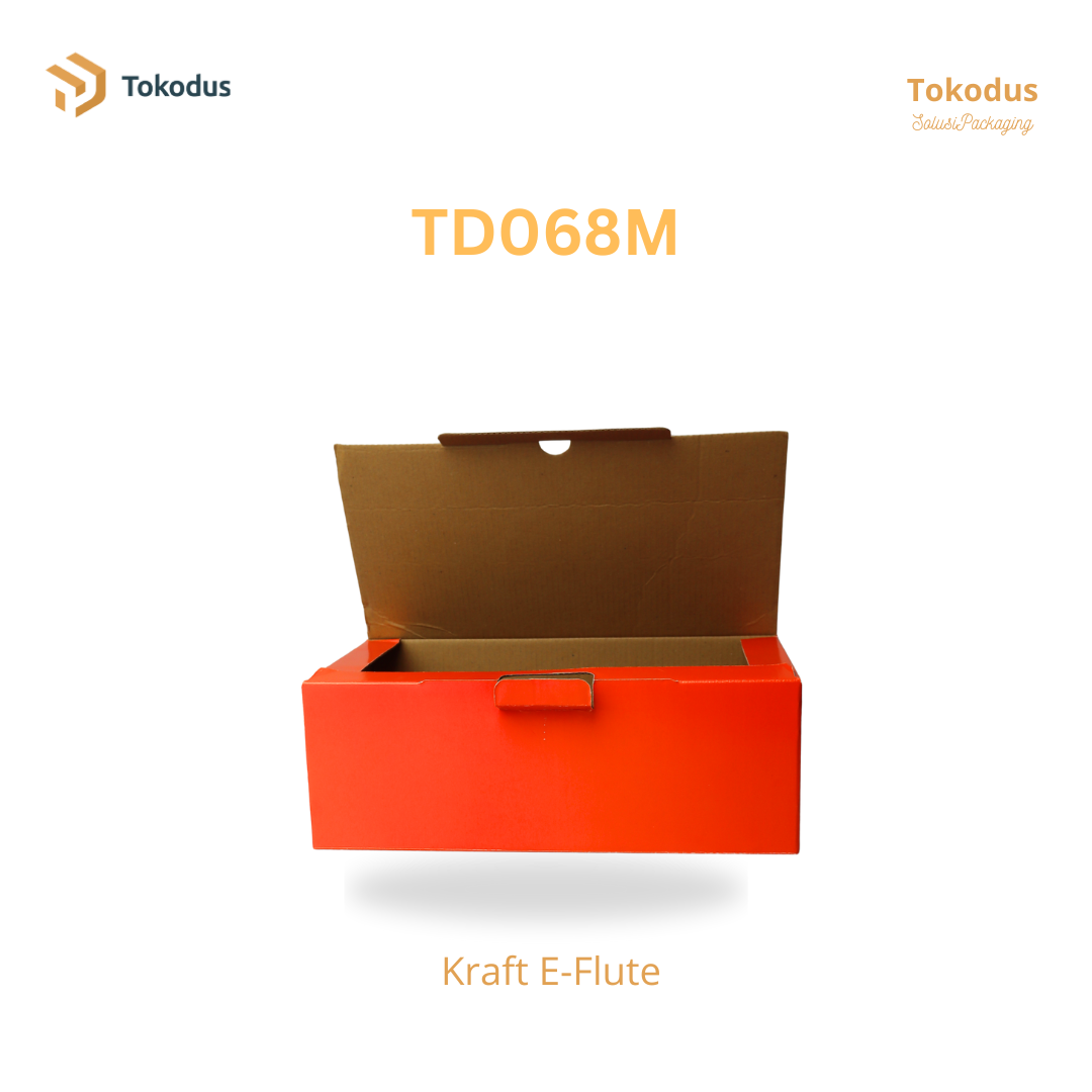 TD068M Kardus Box Sepatu 28,5x14,5x10 cm Warna Orange (Bisa Custom)
