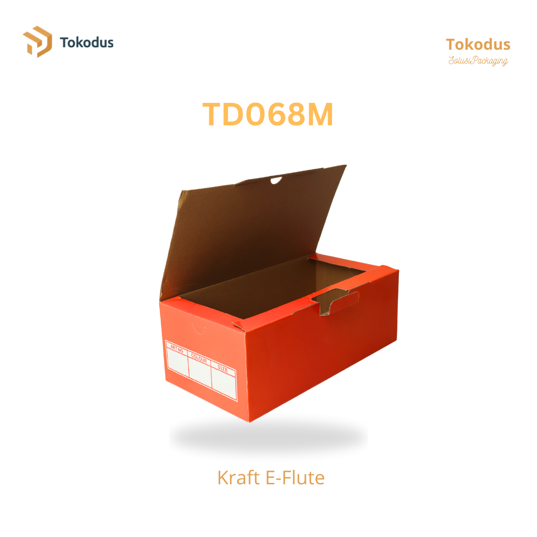 TD068M Kardus Box Sepatu 28,5x14,5x10 cm Warna Orange (Bisa Custom)