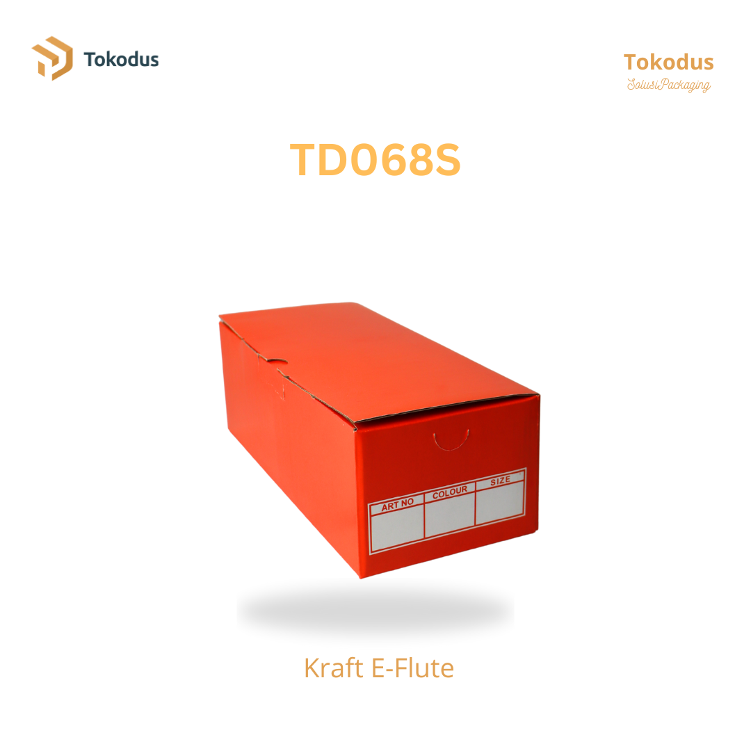 TD068S Kardus Box Sepatu 26,5x12x9 cm Warna Orange (Bisa Custom)