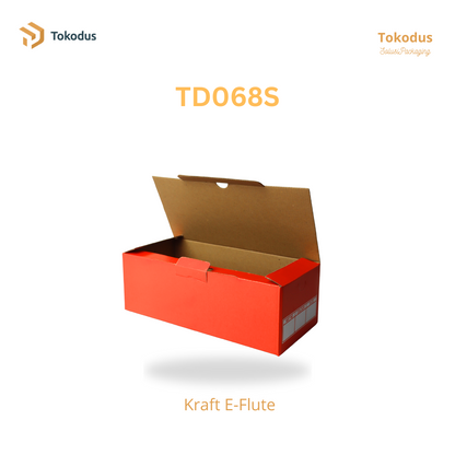 TD068S Kardus Box Sepatu 26,5x12x9 cm Warna Orange (Bisa Custom)