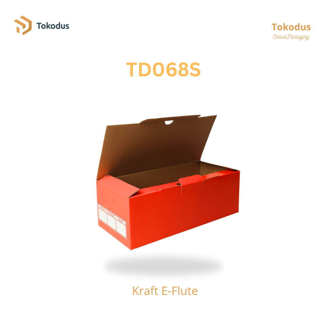 TD068S Kardus Box Sepatu 26,5x12x9 cm Warna Orange (Bisa Custom)