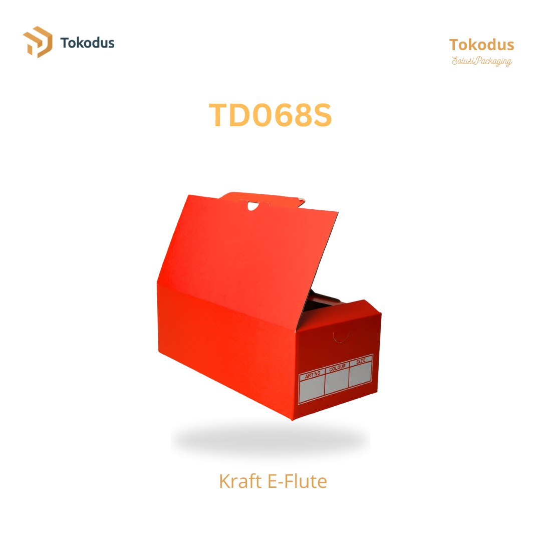 TD068S Kardus Box Sepatu 26,5x12x9 cm Warna Orange (Bisa Custom)