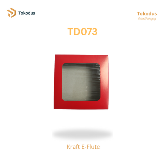 TD073 Kardus Kue Laminasi Kotak 20x20x7 cm Warna Merah (Bisa Custom)