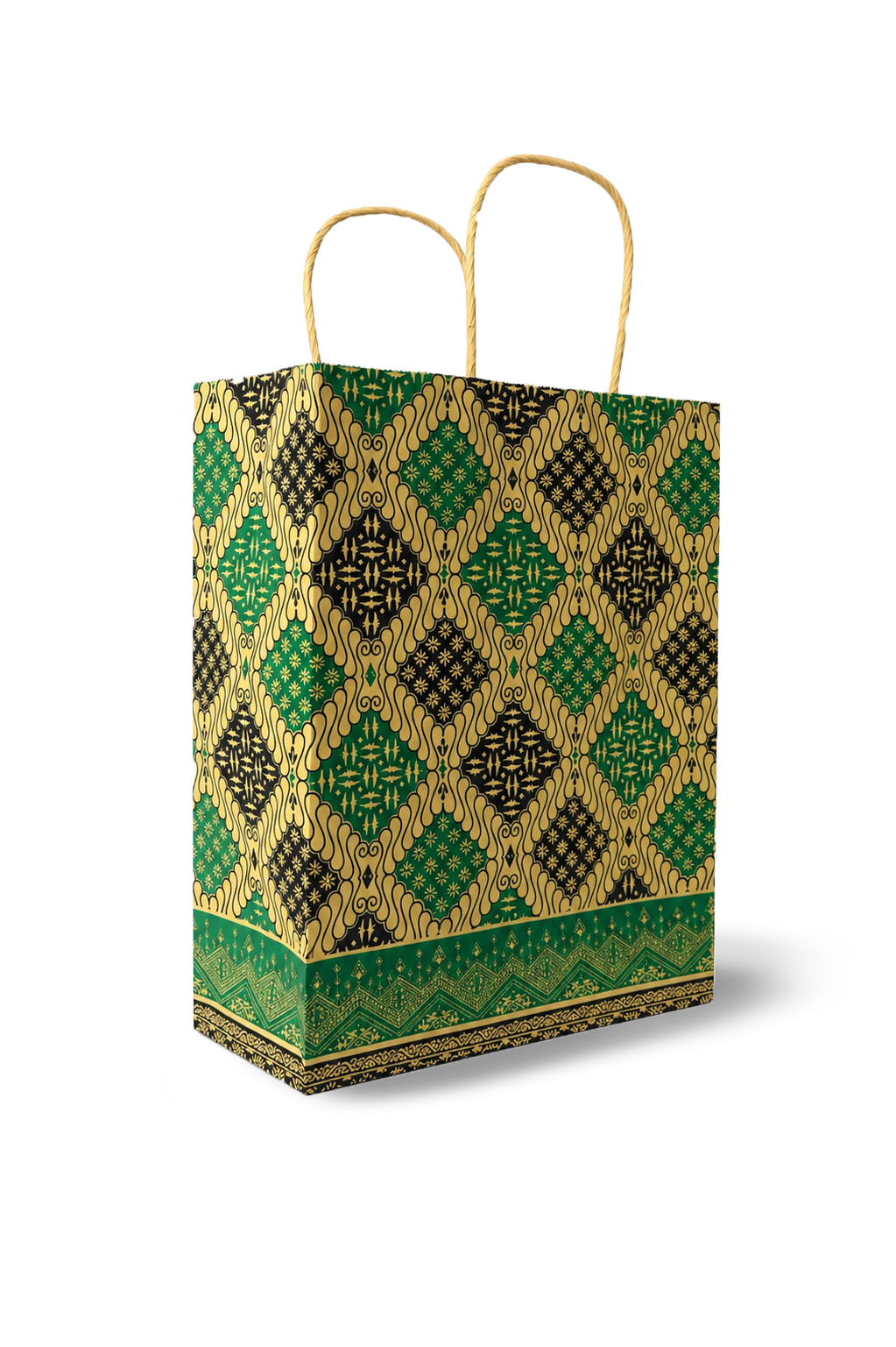 Paperbag Kraft Motif Batik Hijau (S) - 3