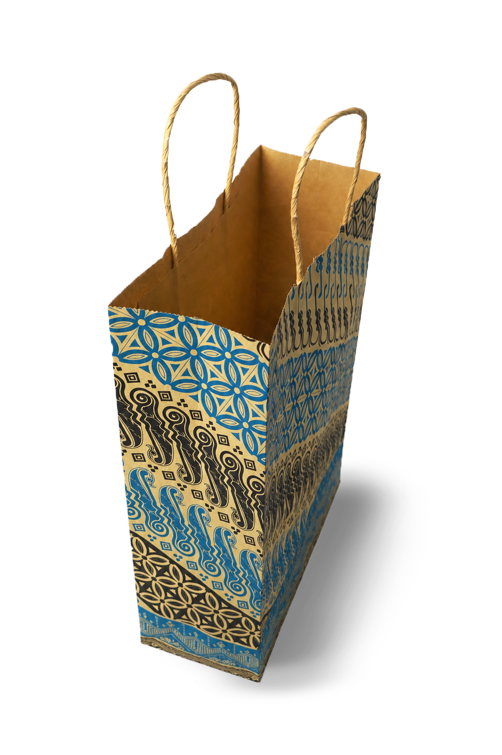 Paperbag Kraft Motif Batik Biru (M) - 3