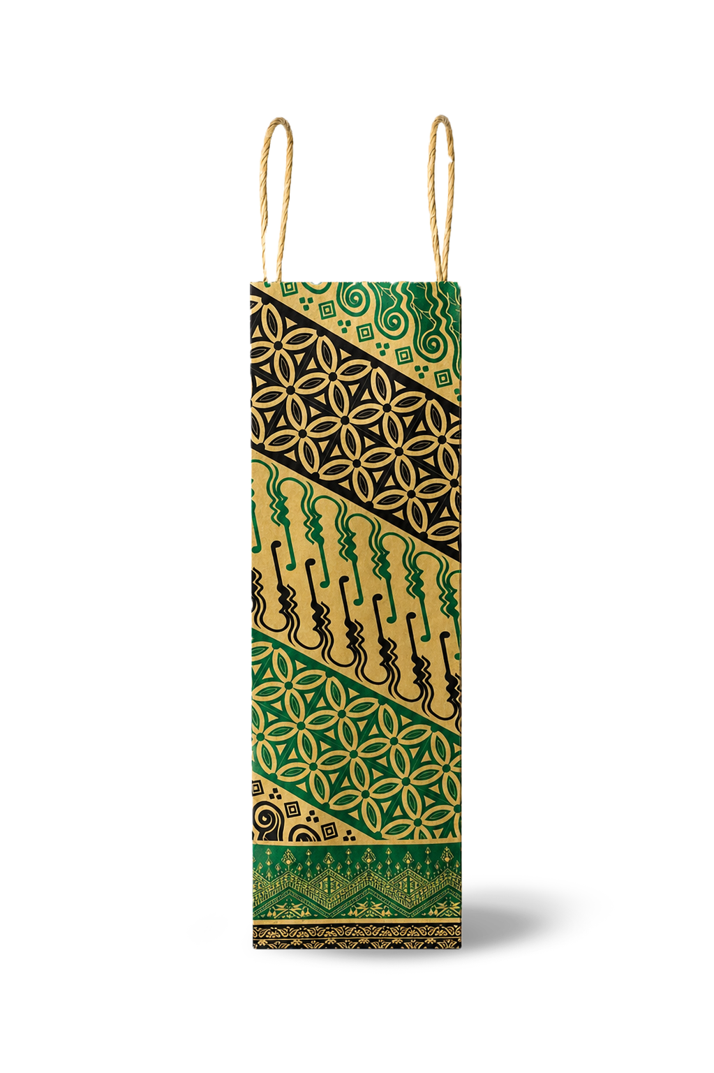 Paperbag Kraft Motif Batik Hijau (M) - 3