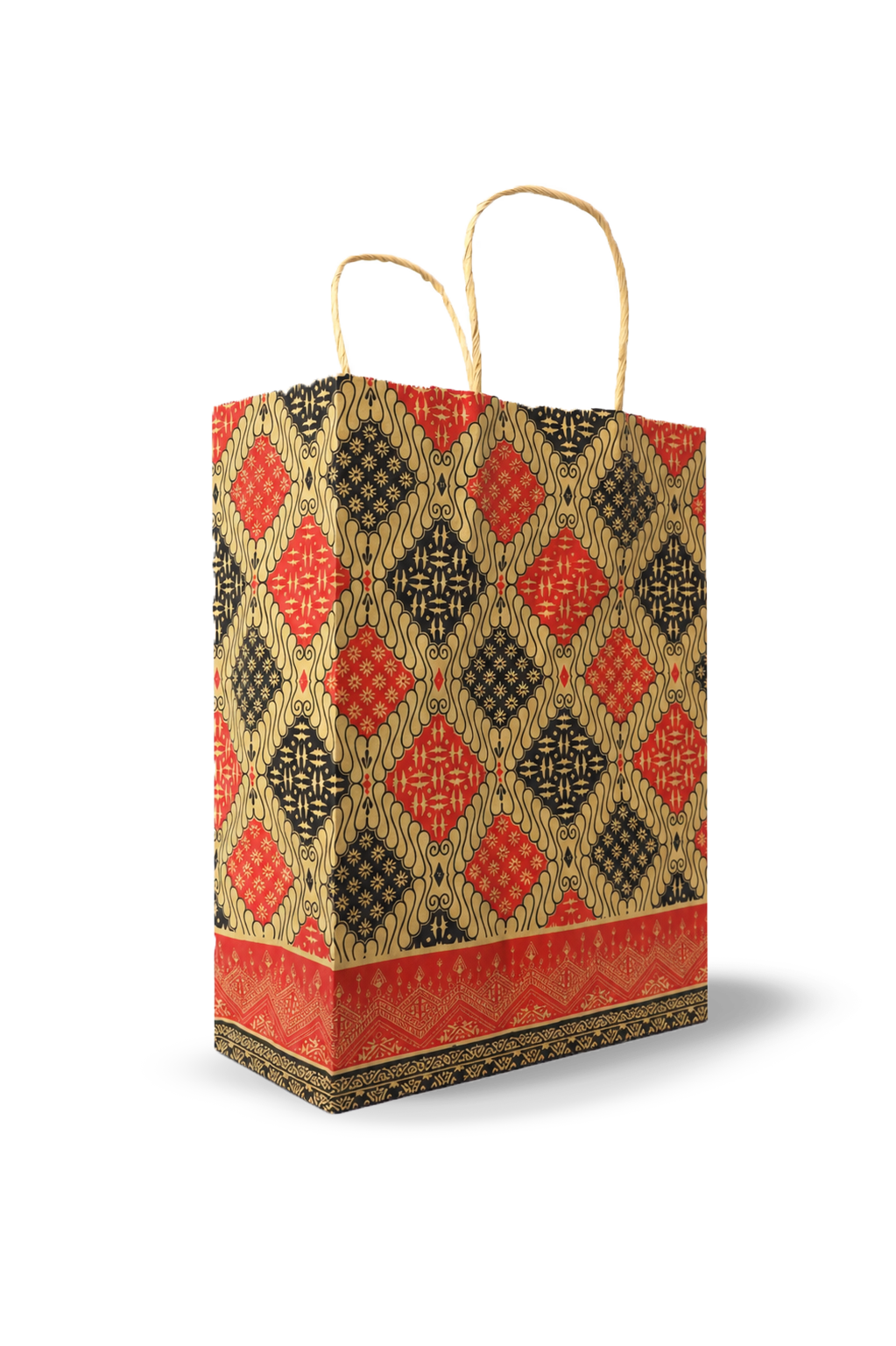 Paperbag Kraft Motif Batik Merah (S) - 3